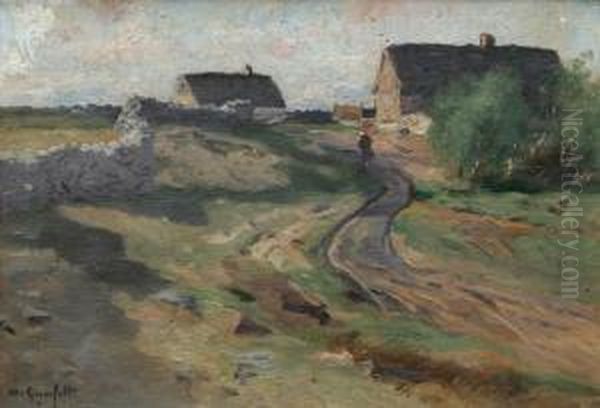 Kvinna Pa Byvag Oil Painting by Wilhelm von Gegerfelt