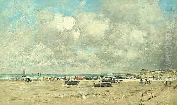 Rivage r Berck Oil Painting by Eugene Boudin
