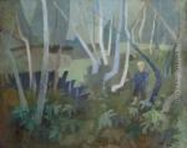 Gutt I Skog Medtyrihjelm Oil Painting by Carl Von Hanno