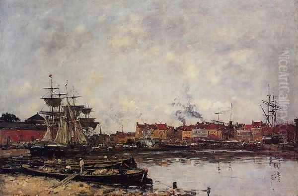 Dunkirk, the Inner Port Oil Painting by Eugene Boudin