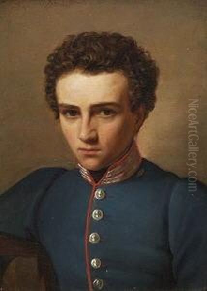 Bildnis Eines Jungen Mannes In Uniform Oil Painting by Heinrich Maria von Hess