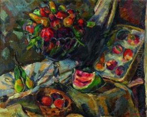 Stillleben Mit Fruchten Oil Painting by Konrad Von Kardorff