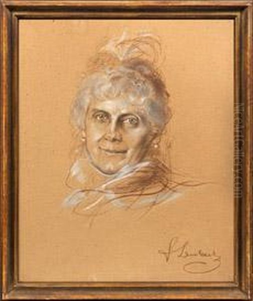 Portrait Einervornehmen Dame Oil Painting by Lenbach Franz Von