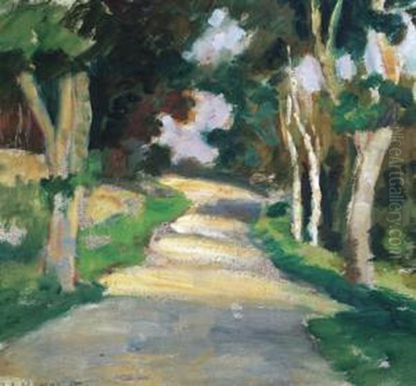 Besonnter Weg Oil Painting by Ferdinand Von Mirwald