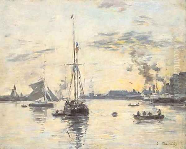 Le Havre, l'avant-port 2 Oil Painting by Eugene Boudin