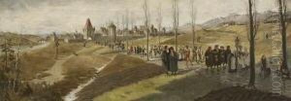 Der Osterspaziergang Oil Painting by Friedrich von Puteani