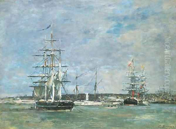 Le Havre Un bassin Oil Painting by Eugene Boudin