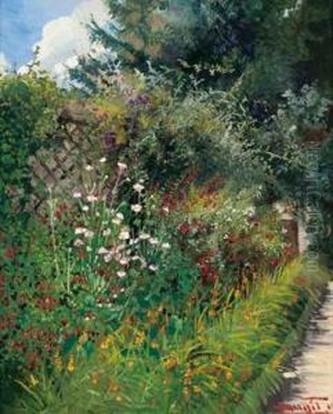 Ein Bluhender Gartenweg Oil Painting by Margareta Von Thurn Und Taxis