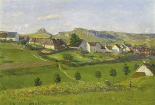The Eifel In Lissingen Oil Painting by Hans Richard Von Volkmann