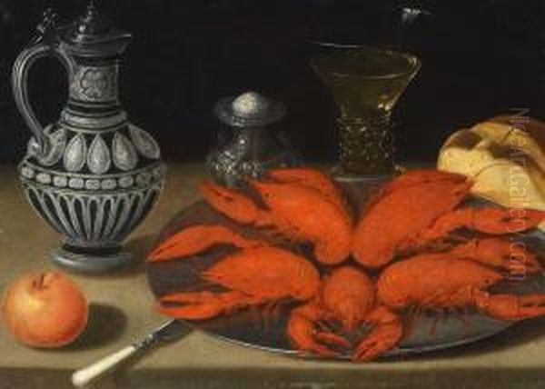 Stillleben Mit Krebsen,westerwalder Krug Und Romer Oil Painting by Gotthardt von Wedig