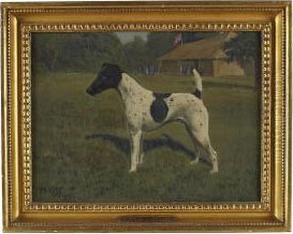 Champion Desert Deputy, A Jack Russell Oil Painting by Frank Brook Voss