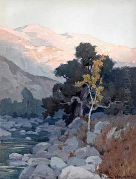 The Creek At Sunset Oil Painting by Marion Kavanaugh Wachtel