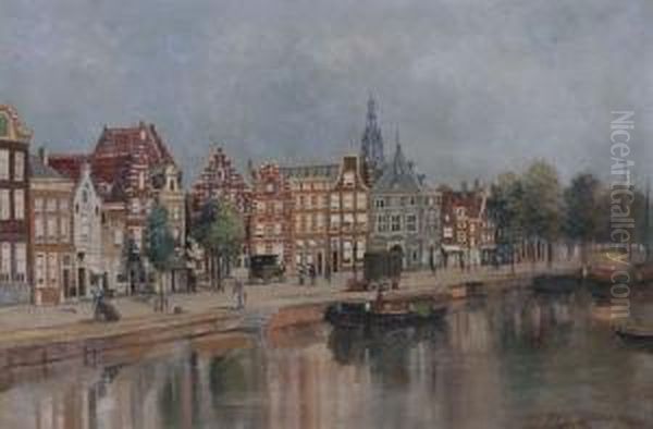 Stadsgezicht Haarlem Met De Waag Oil Painting by Pieter Johannes Al. Wagemans