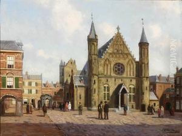 Binnenhof Oil Painting by Pieter Johannes Al. Wagemans
