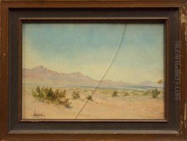 Desert Scene Oil Painting by Harry B. Wagoner