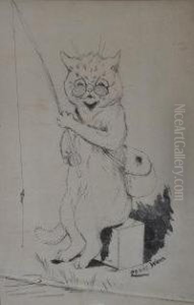 Tomorrow Will Be Friday Oil Painting by Louis Wain