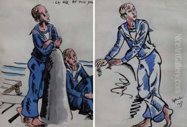 La Mer Est Plus Belle Oil Painting by Albert Wainwright