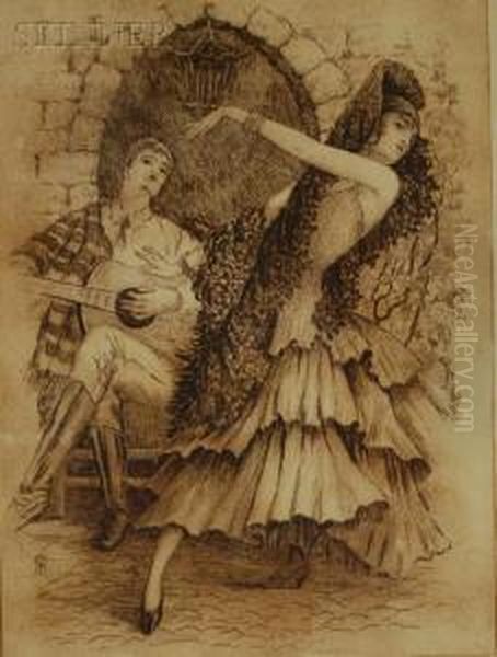 Piccadilly Circus Oil Painting by William Walcutt