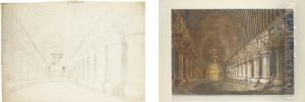 [interior Of The Chaitya Cave At Karla] Oil Painting by James Wales