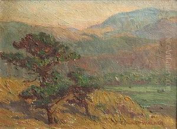 Trees By A Lake Oil Painting by Edward Walker