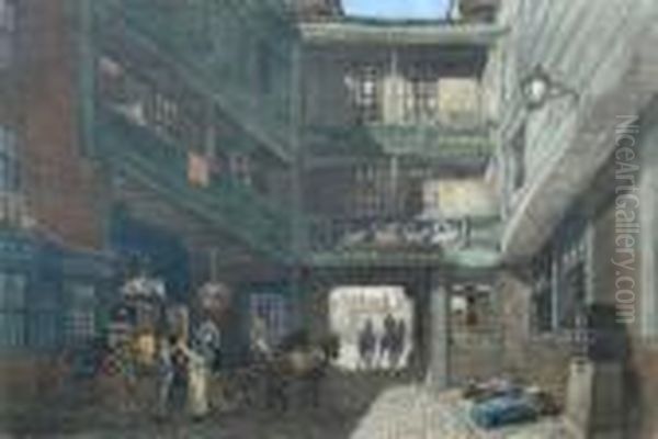 The Four Swansinn Oil Painting by Edward Walker