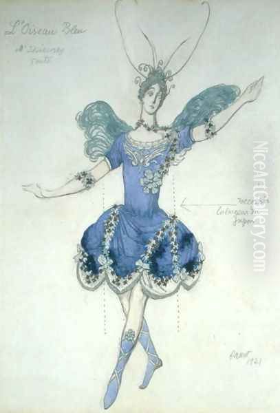 L'Oiseau Bleu, costume design for 'The Sleeping Princess', 1921 Oil Painting by Leon Samoilovitch Bakst