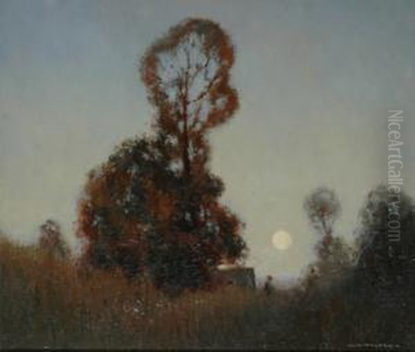 Moonrise Oil Painting by Leslie James Walker