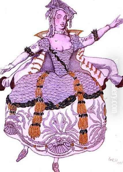 Costume design for a Mazurka (Lady), from Sleeping Beauty, 1921 Oil Painting by Leon Samoilovitch Bakst