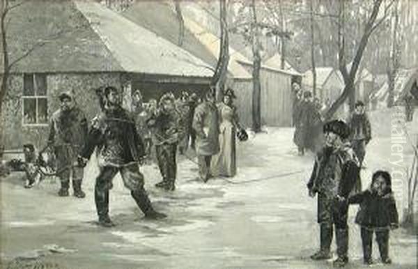 Esquimaux At Jackson Park Oil Painting by T. Dart Walker