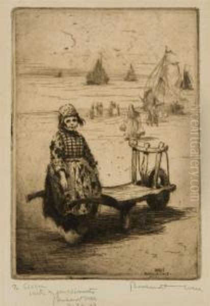 In Holland Oil Painting by Bernhardt T. Wall