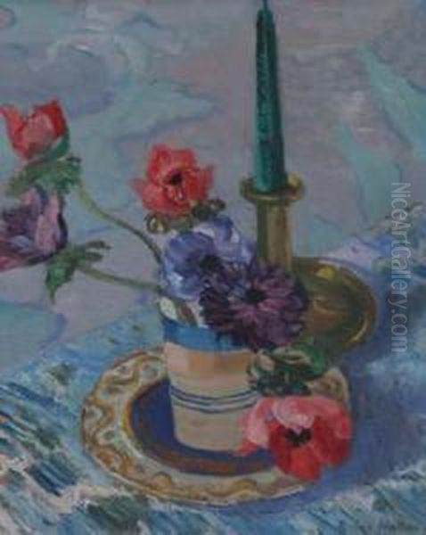 The Green Candle Oil Painting by Robin Wallace