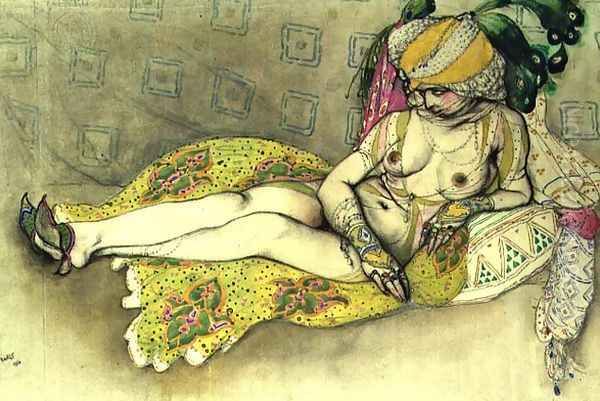 The Yellow Sultana, 1916 Oil Painting by Leon Samoilovitch Bakst