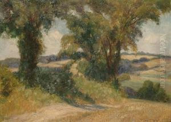 A Summer Landscape Oil Painting by Walter Wallis