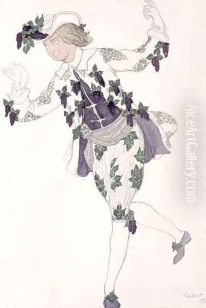Costume design for the Pageboy of the Fairy Lilac, from Sleeping Beauty, 1921 Oil Painting by Leon Samoilovitch Bakst