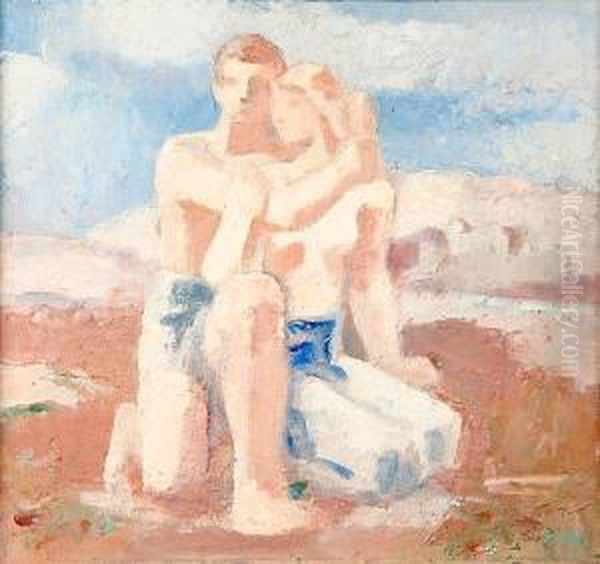 Daphnis And Chloe Oil Painting by Karl Walser