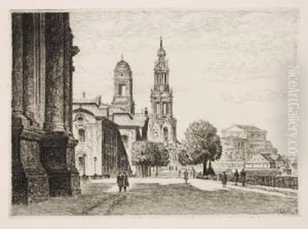 Terrassenufer Oil Painting by Carl Walther