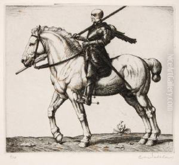Ritter Zu Pferd Oil Painting by Carl Walther