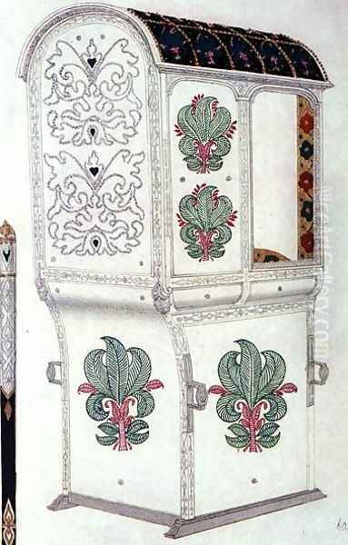 Design for The Sedan Chair of Scheherazade, from Sleeping Beauty, 1921 Oil Painting by Leon Samoilovitch Bakst