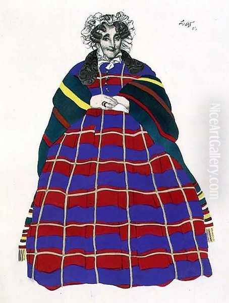 Costume Design for Madame Loenfowitch in Moscow in Olden Times, for the Spectacle of Russian Art, 1922 Oil Painting by Leon Samoilovitch Bakst
