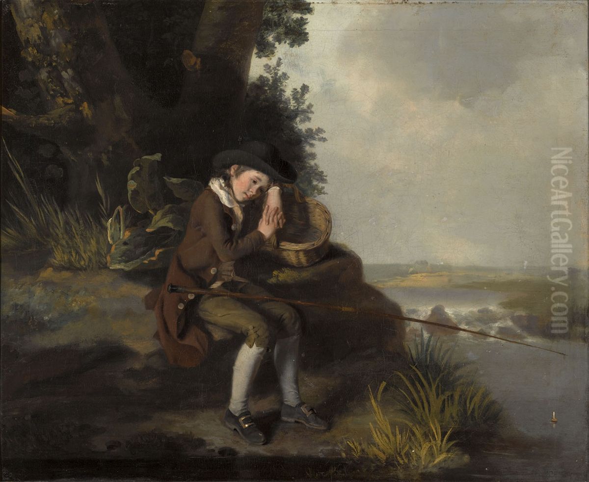 The Young Angler Oil Painting by Henry Walton
