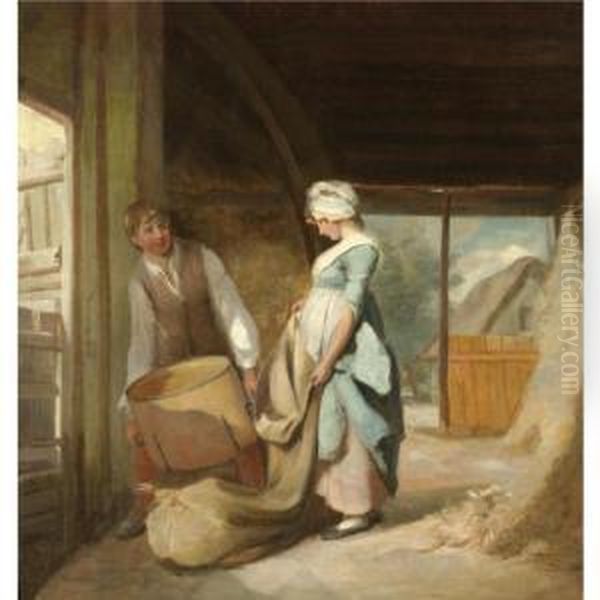 The Young Barn Girl Oil Painting by Henry Walton