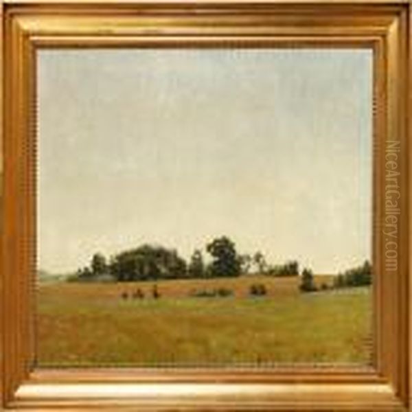 A Danish Summer Landscape Oil Painting by Sigurd Wandel