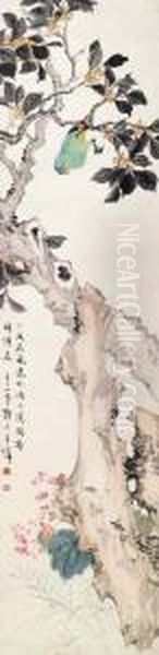 Flower And Bird Oil Painting by Wang Weihan