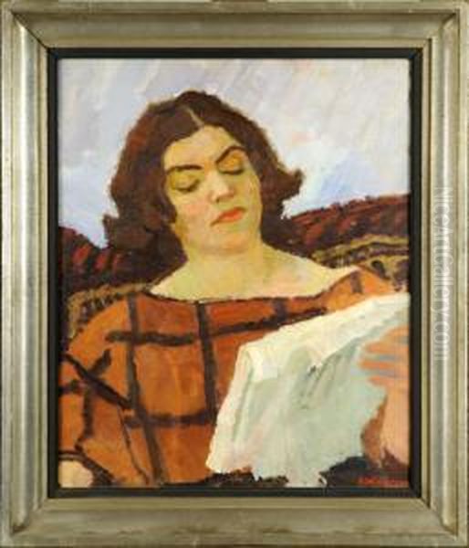 La Lecture Oil Painting by Adolphe Wansart