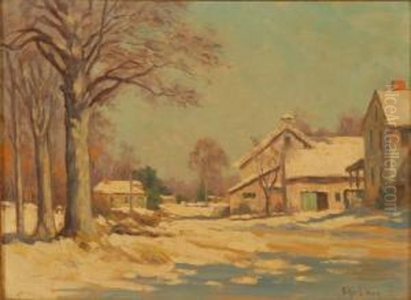 Untitled Winter Landscape Oil Painting by Arthur E. Ward