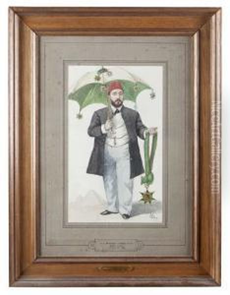 Mehemed Tewfik, Khedive Of Egypt Oil Painting by Leslie Mathew Ward