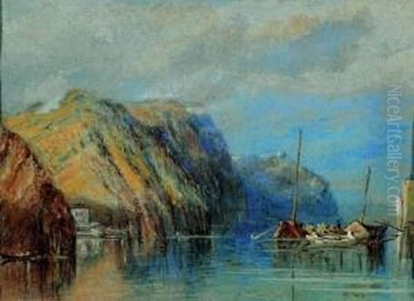 Between Clairmont And Mauves; Scene On The Loire Oil Painting by William Ward