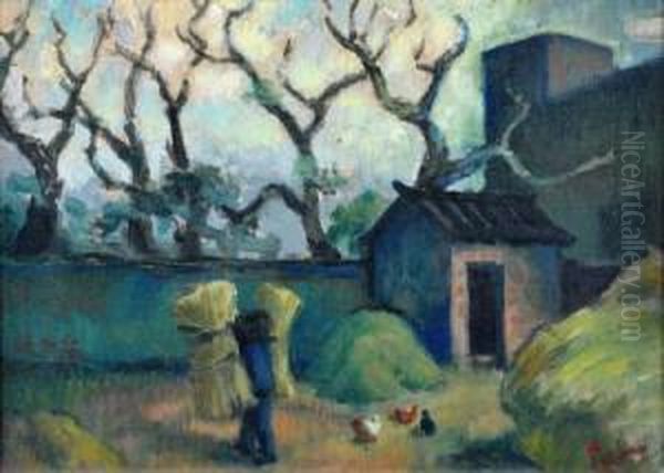 Hong Kong Farmyard Oil Painting by Lindsay A. Wardell