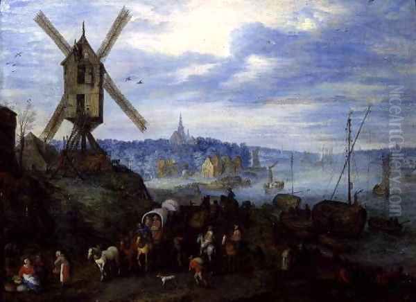 River Landscape 2 Oil Painting by Jan The Elder Brueghel