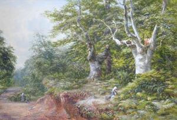 Old Beeches Near Windsor Oil Painting by Henry Warren